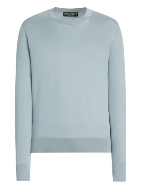 crew-neck long-sleeve top