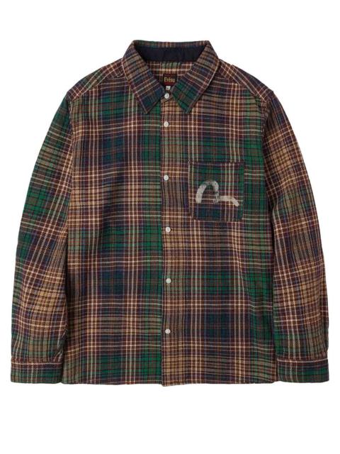 Seagull Print Regular Fit Flannel Check Shirt