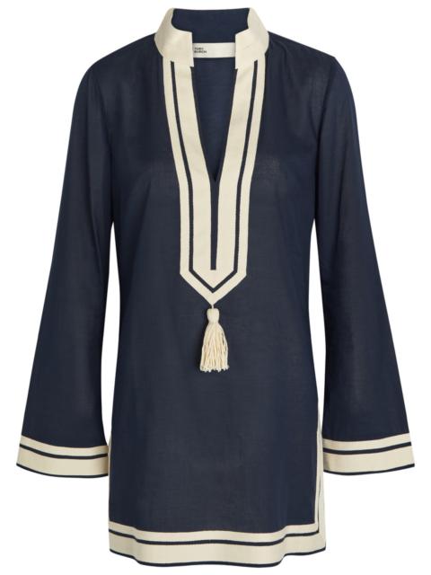 Tory Burch V-neck Cotton Mini Tunic Dress