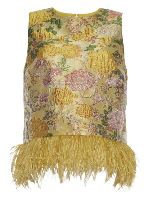 Belmond feather-trim floral top