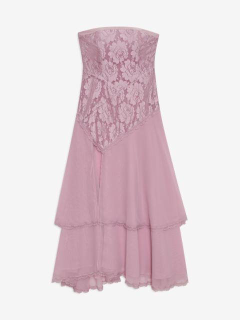Claudia Rose Lace Strapless Midi Dress