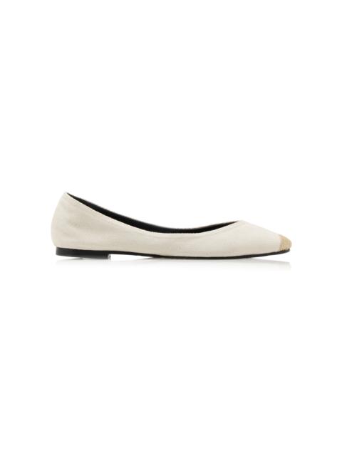 The Ovalo Leather Ballet Flats white