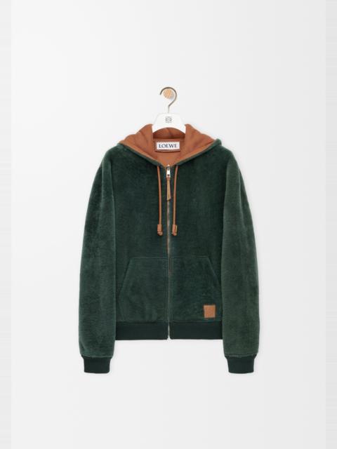 Hoodie in shearling