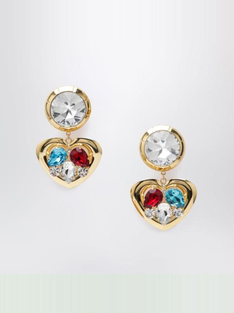 Heart pendant clip-on earrings