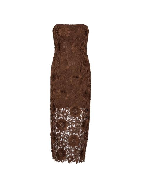 3D lace midi dress