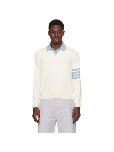 Off-White 4-Bar Long Sleeve Polo
