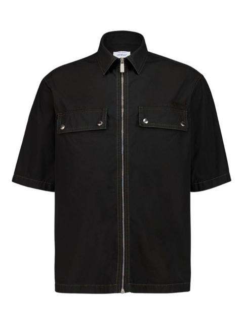 zip-fastening logo shirt