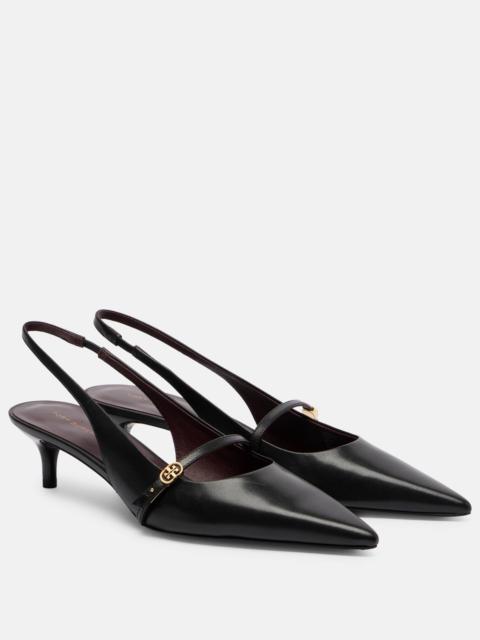 Double-T leather Mary Jane pumps
