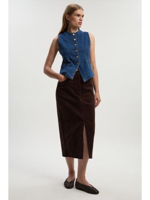 Petite Stretch Cord Midi Pencil Skirt