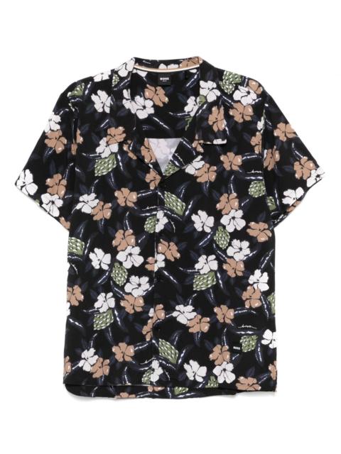 floral-print shirt