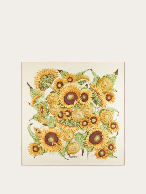 Sunflower print silk scarf