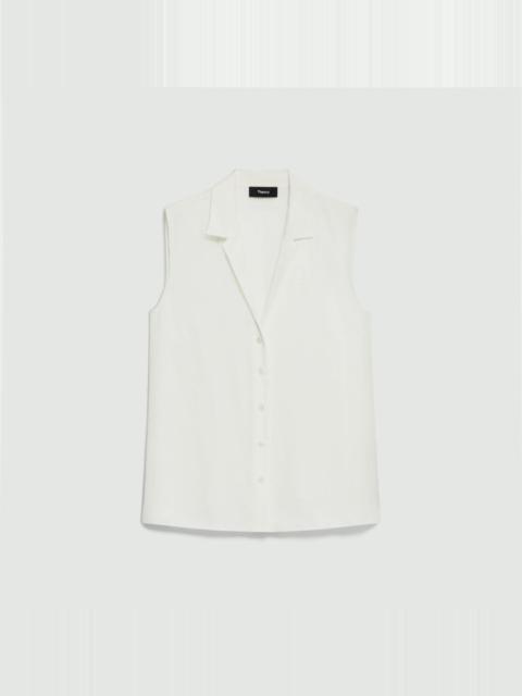 Camp Collar Blouse in Silk Georgette