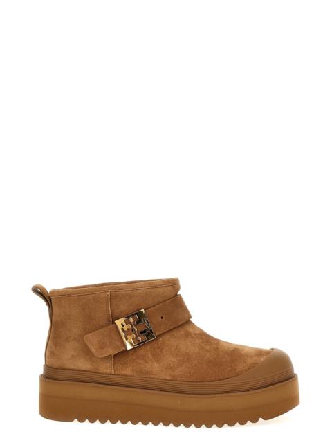 'Mellow Shearling Platform' ankle boots