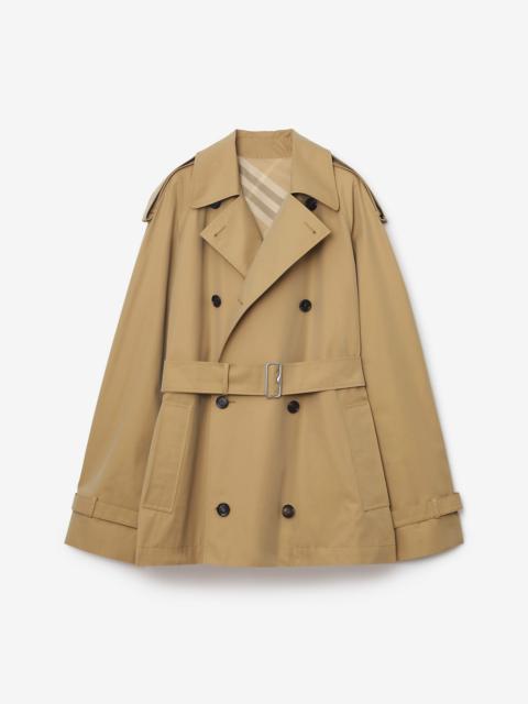 Short Gabardine Trench Coat