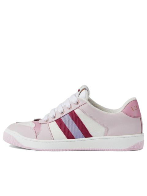 (WMNS) Gucci Screener Low-Top Sneakers 'White Pink' 677423-HVKI0-9090