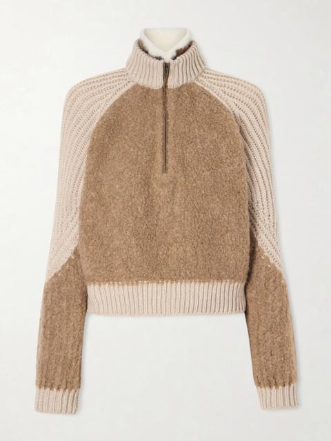Alsek Alpaca-blend And Ribbed Cashmere Half-zip Sweater