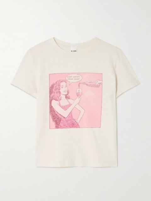 Classic Printed Cotton-blend Jersey T-shirt