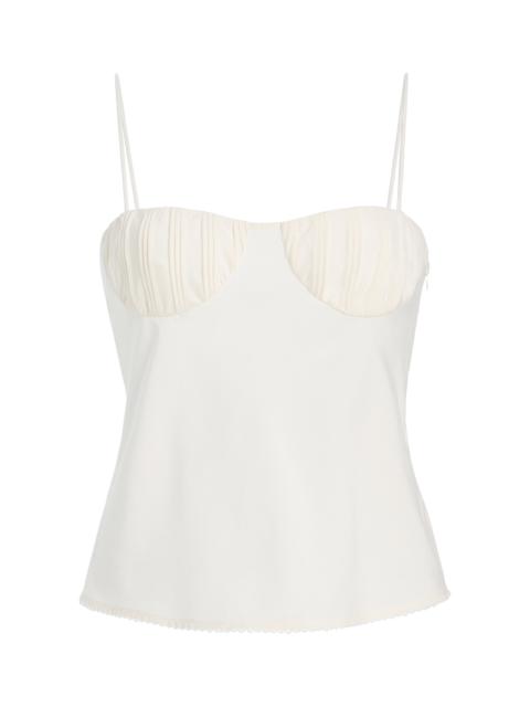 Exclusive Pearl Cotton-Silk Camisole Top ivory