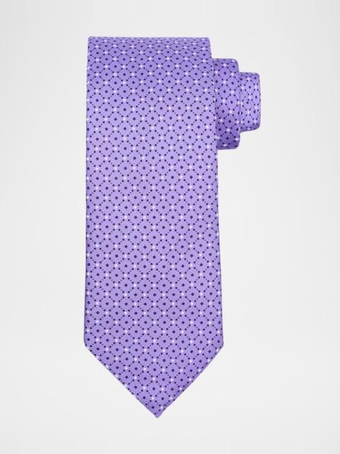 Men's Diamond-Print Silk Tie