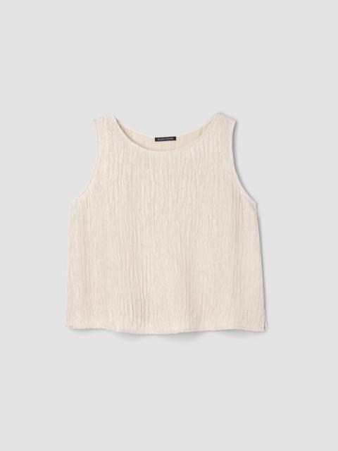 Textured Silk Jacquard Ballet Neck Tank