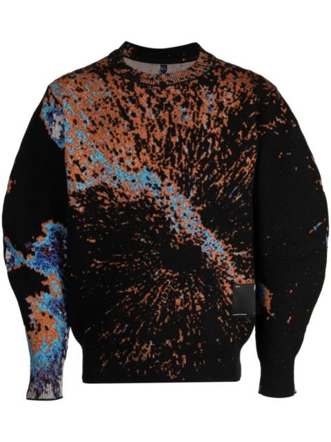 paint-splatter detail knit jumper