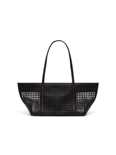 Perforated Slim Bateau Tote black