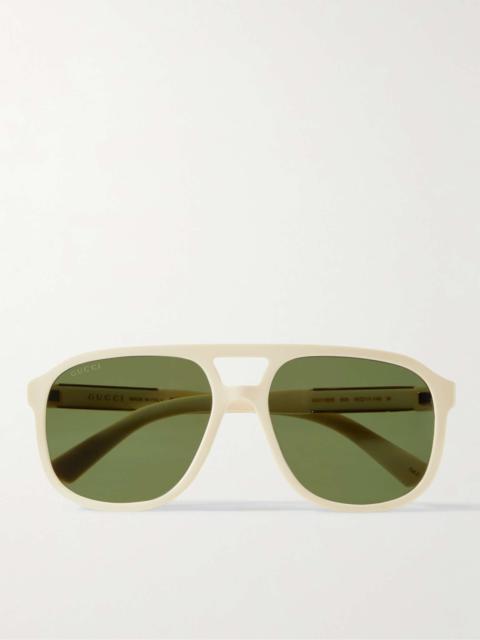 Aviator-Style Acetate and Gold-Tone Sunglasses
