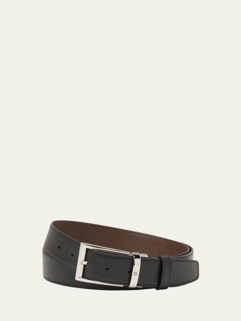 Trapeze Reversible Saffiano Leather Belt, 47.2"L