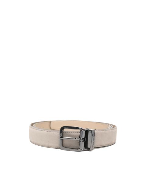 logo buckle leather belt