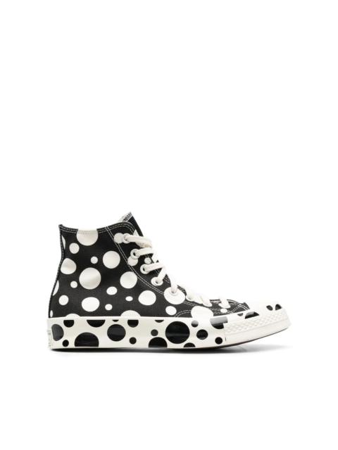 polka-dot print Chuck-Taylor sneakers