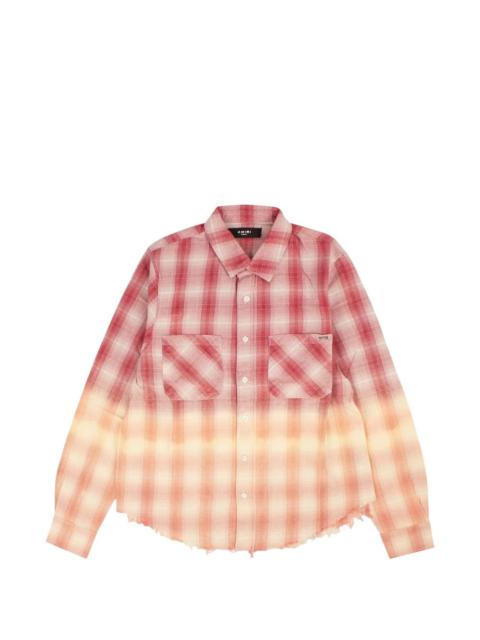 plaid raw-edge shirt