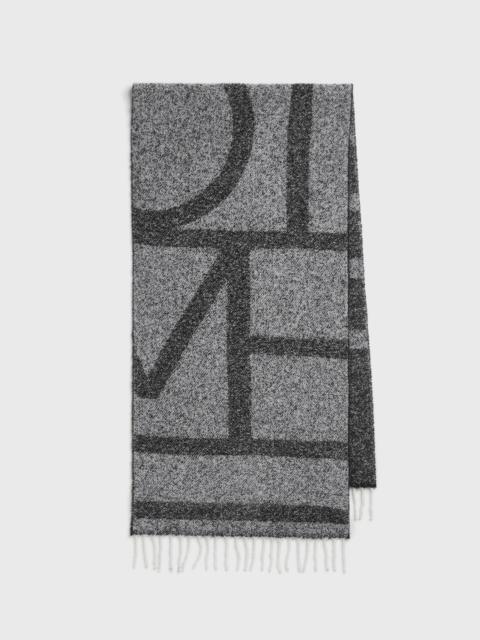 Monogram jacquard scarf black/white