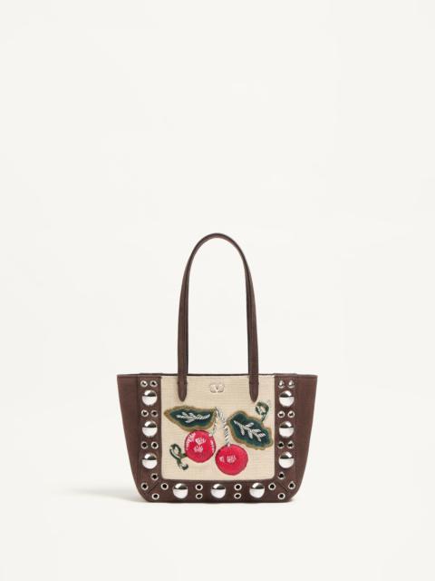 VALENTINO GARAVANI NELLCÔTE MINI EMBROIDERED SHOPPING BAG