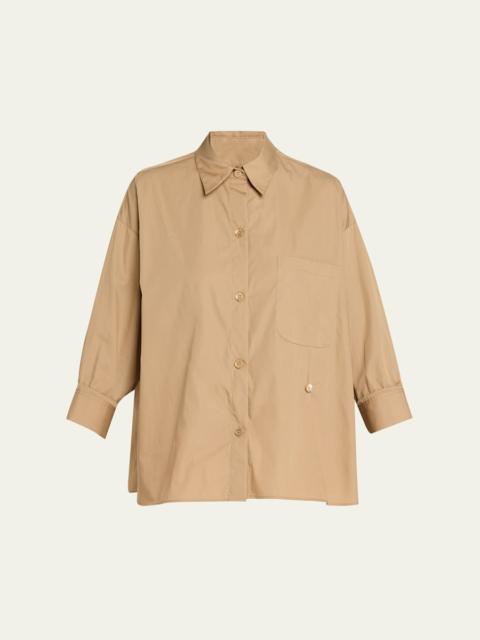 New Earl Compact Poplin Button-Front Shirt