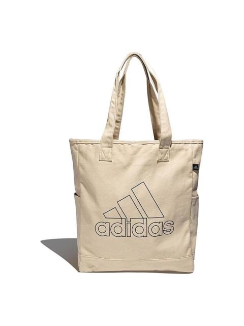 adidas Large logo Sports Minimalistic Canvas Tote Creamy White Shoulder Bag GN8872