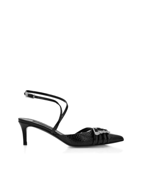 crystal-embellished slingback pumps