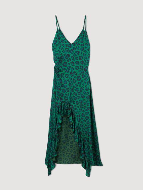 Leopard print slit dress