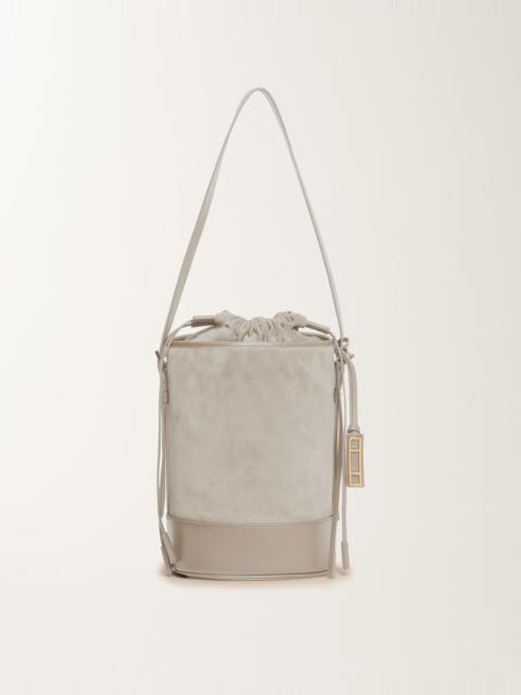 Suede and leather bucket bag