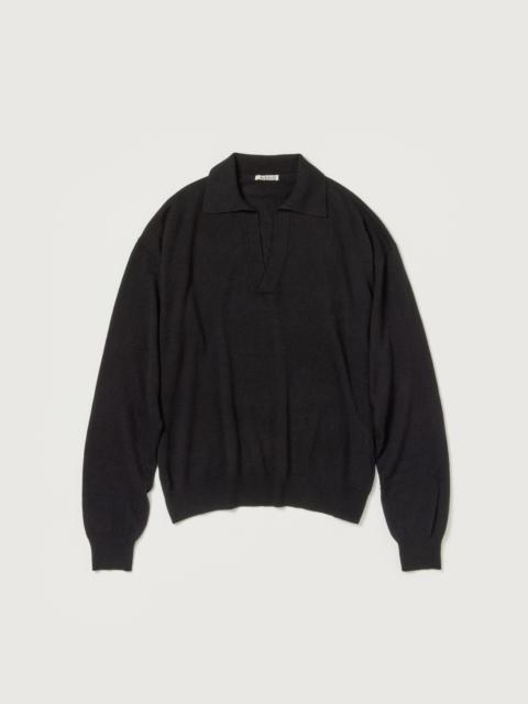 SUPER FINE CASHMERE SILK KNIT SKIPPER POLO