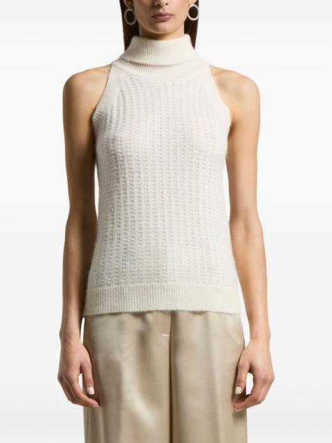 turtleneck sleeveless knitted vest
