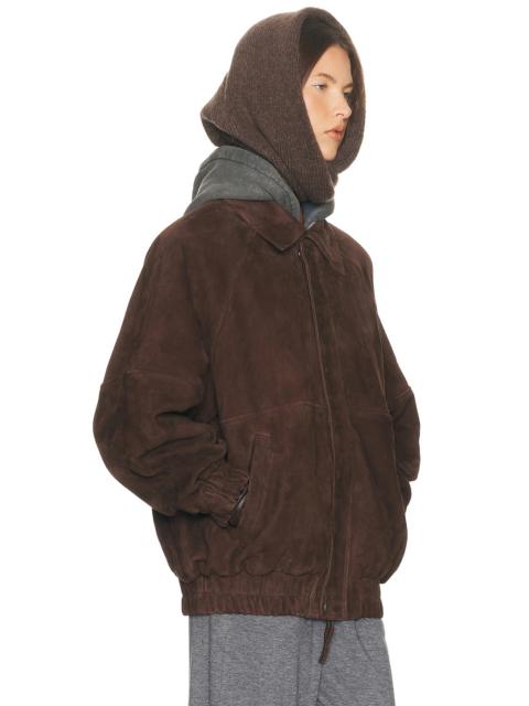 The Oversized Suede Bomber