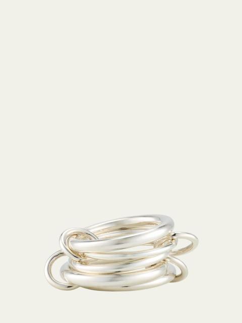 Vela Deux Silver Five Link Ring
