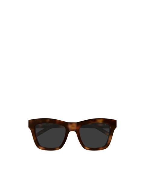 square-frame logo-plaque sunglasses