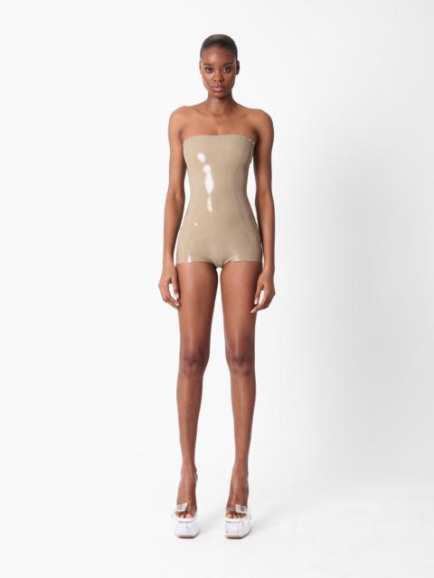 DOWNTOWN LATEX PLAYSUIT TAUPE