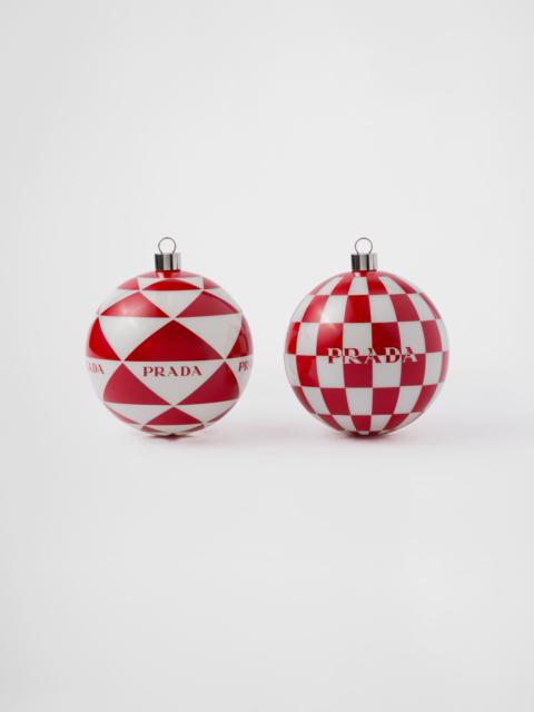 Glass Christmas ornament set