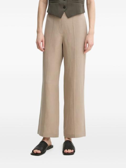 elasticated pleated-front trousers