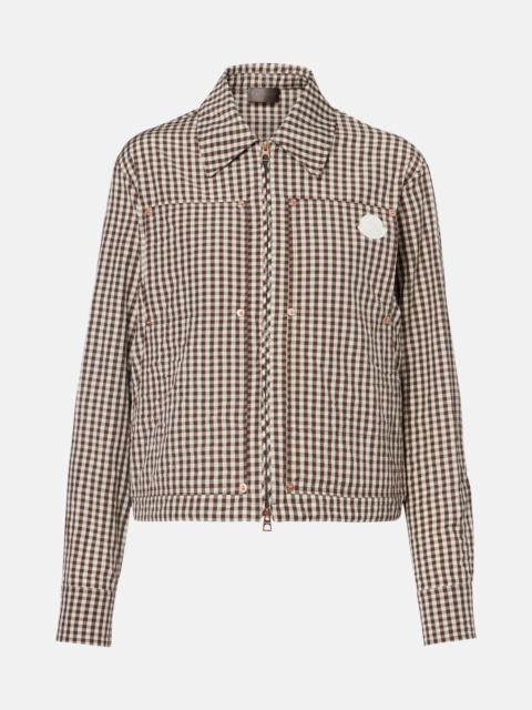 Checked cotton-blend jacket