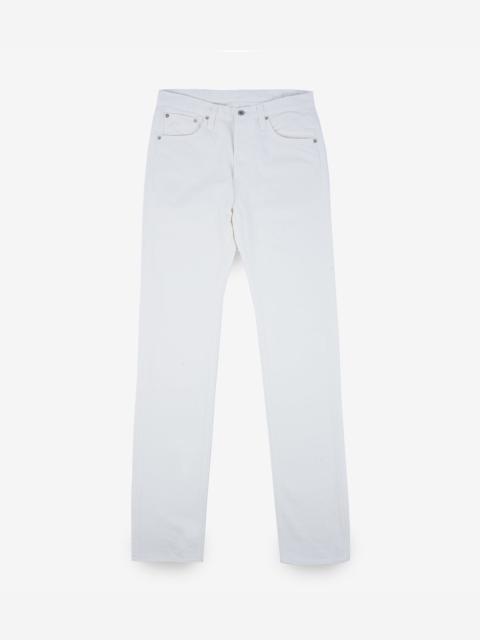 IH-666-WT 13.5OZ DENIM SLIM STRAIGHT CUT JEANS - WHITE