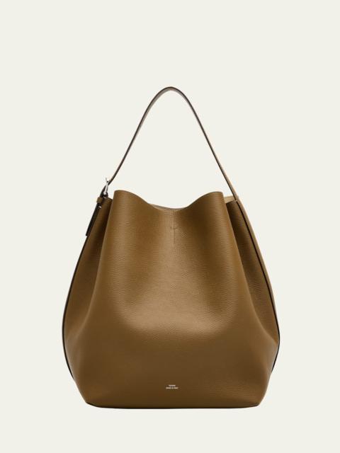 Belted Leather Tote Bag