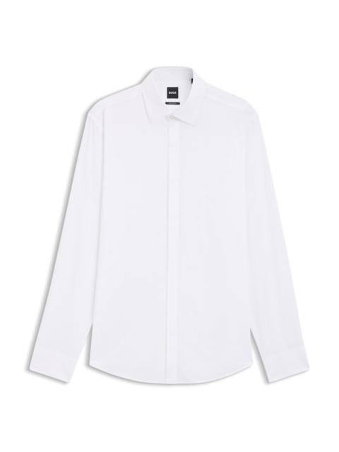 REGULAR-FIT SHIRT IN ITALIAN MONOGRAMMED COTTON